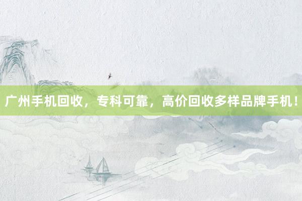 广州手机回收，专科可靠，高价回收多样品牌手机！